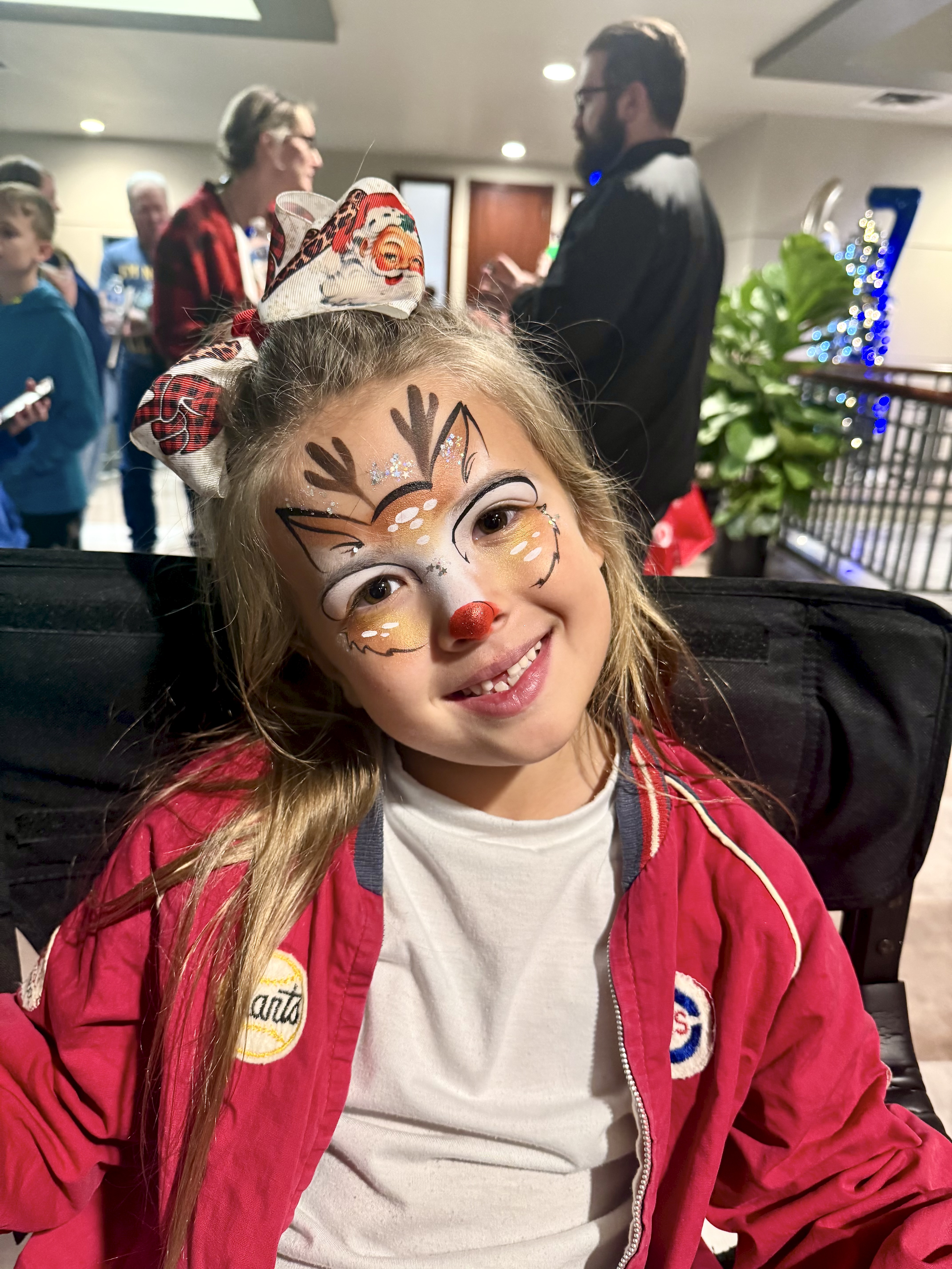 Holiday reindeer face painting